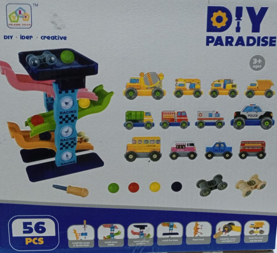 DIY Rolling Track Tower 56 Pcs Assembly Set