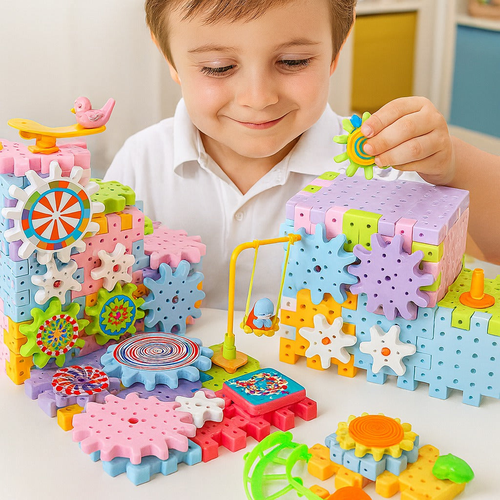 Magical Gear Blocks 83 Pcs STEM Set (Magic Plate Electric)