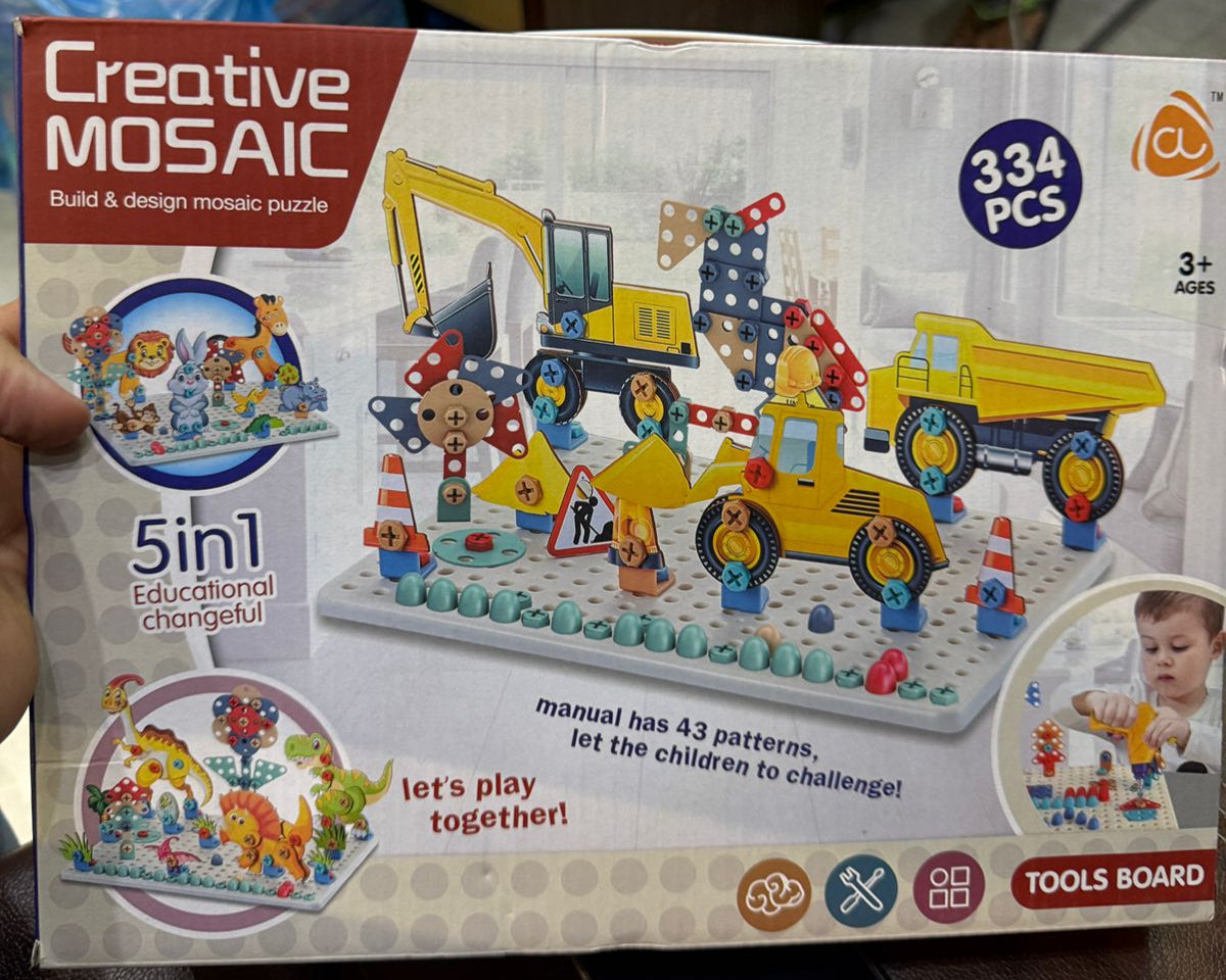 Creative Mosaic Puzzle Set 5-in-1 Building & Design Kit (334 Pcs) - Magic Plate