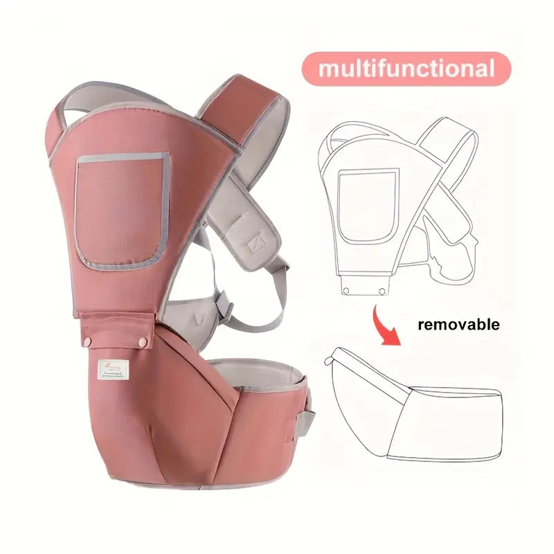 Baby Carrier with Detachable Hip Seat – & Breathable Design | Newborn to Toddler Support