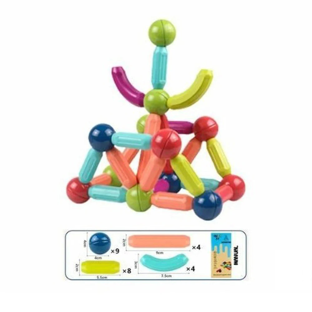 96-Piece Magnetic Building Block Set – STEM Construction Toy for Kids (Rainbow Colors)