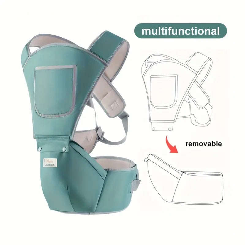 Baby Carrier with Detachable Hip Seat – & Breathable Design | Newborn to Toddler Support