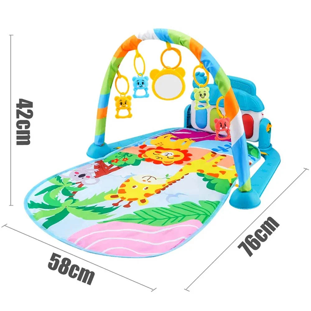 Children’s Pedal Piano Gym Mat – Baby Play Mat with Hanging Toys and Musical Keyboard