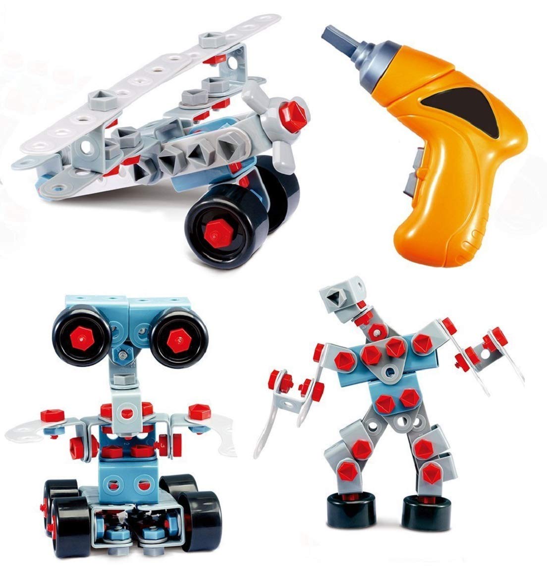 Junior Block 10-in-1 Construction Building Set with Electric Drill – 286 PCS (Ages 6+)