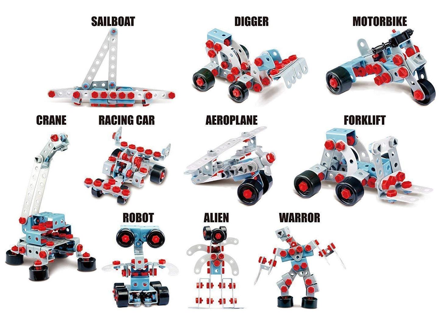 Junior Block 10-in-1 Construction Building Set with Electric Drill – 286 PCS (Ages 6+)