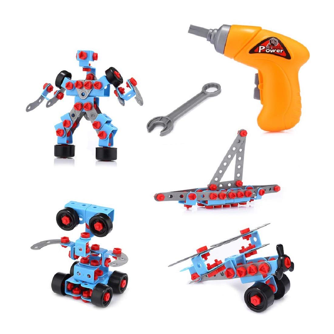Junior Block 10-in-1 Construction Building Set with Electric Drill – 286 PCS (Ages 6+)