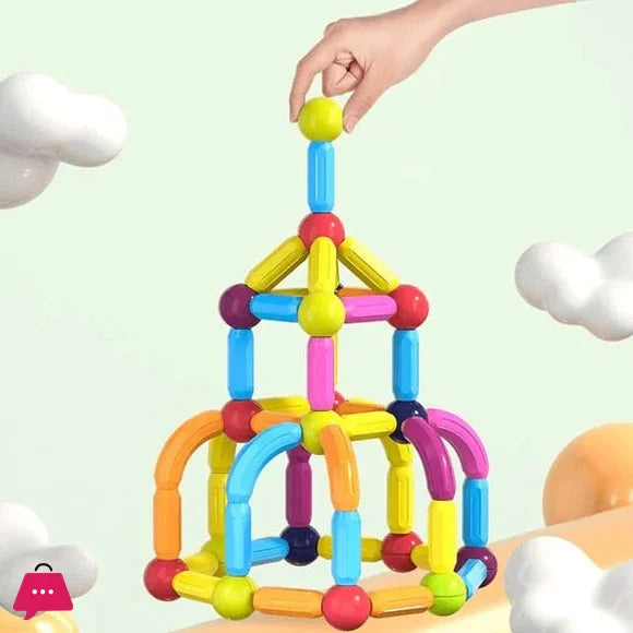 96-Piece Magnetic Building Block Set – STEM Construction Toy for Kids (Rainbow Colors)