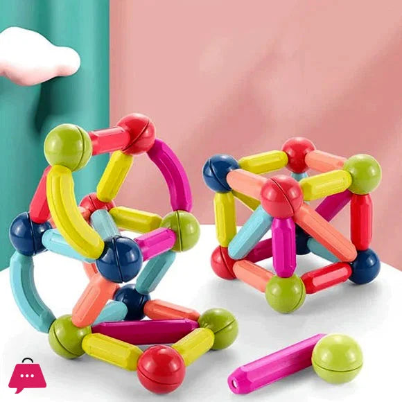 96-Piece Magnetic Building Block Set – STEM Construction Toy for Kids (Rainbow Colors)