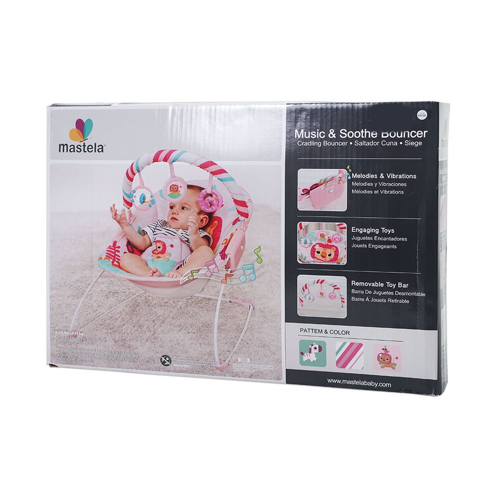 Bright Starts Playful Safari Baby Bouncer Seat – Pink Jungle Theme