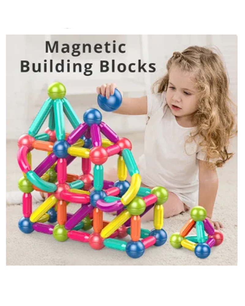 42-Piece Magnetic Construction Set – Colorful Rods & Balls Building Toy for Kids