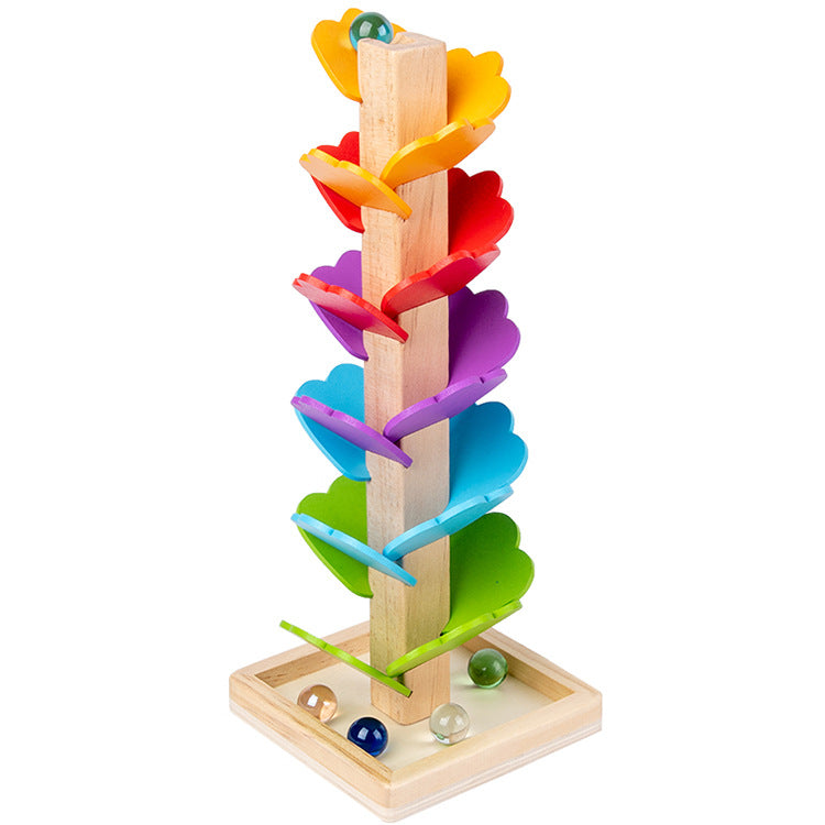 Rainbow Drop Tree – Wooden Ball Run for Focus & Fine Motor Skills