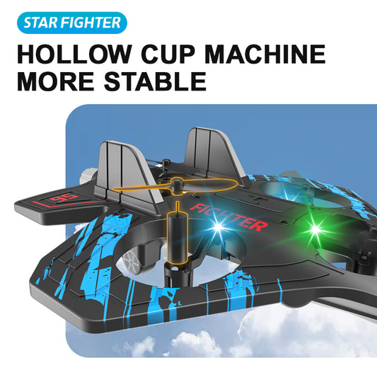 2.4G RC Foam Jet Fighter Plane – 360° Stunt Glider with LED Lights