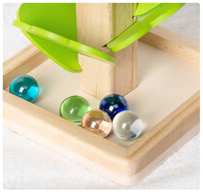 Rainbow Drop Tree – Wooden Ball Run for Focus & Fine Motor Skills