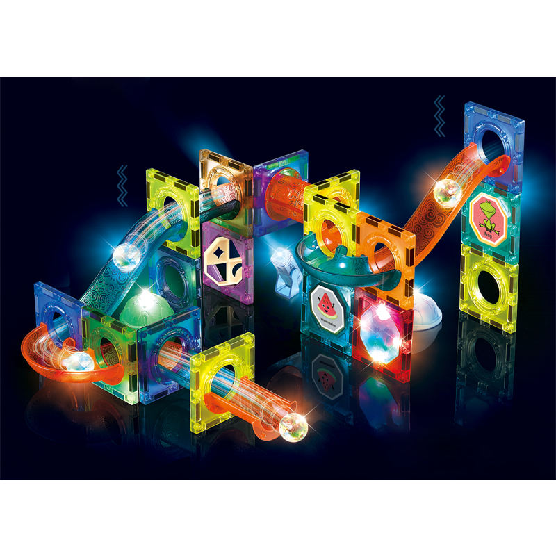 Light Magnetic Blocks – 49-Piece STEM Set with Lights for Kids (Ages 3+)
