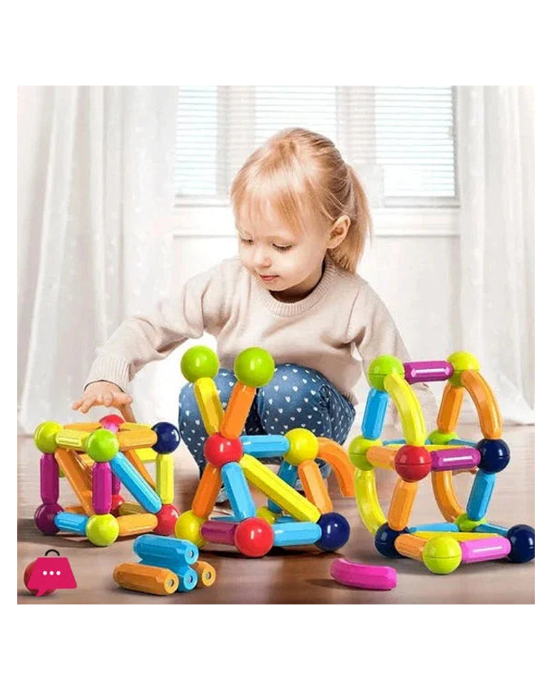 96-Piece Magnetic Building Block Set – STEM Construction Toy for Kids (Rainbow Colors)