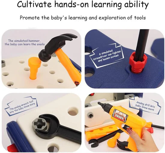 Multi Function DIY Tool Table Little Engineer Pretend Play Kit