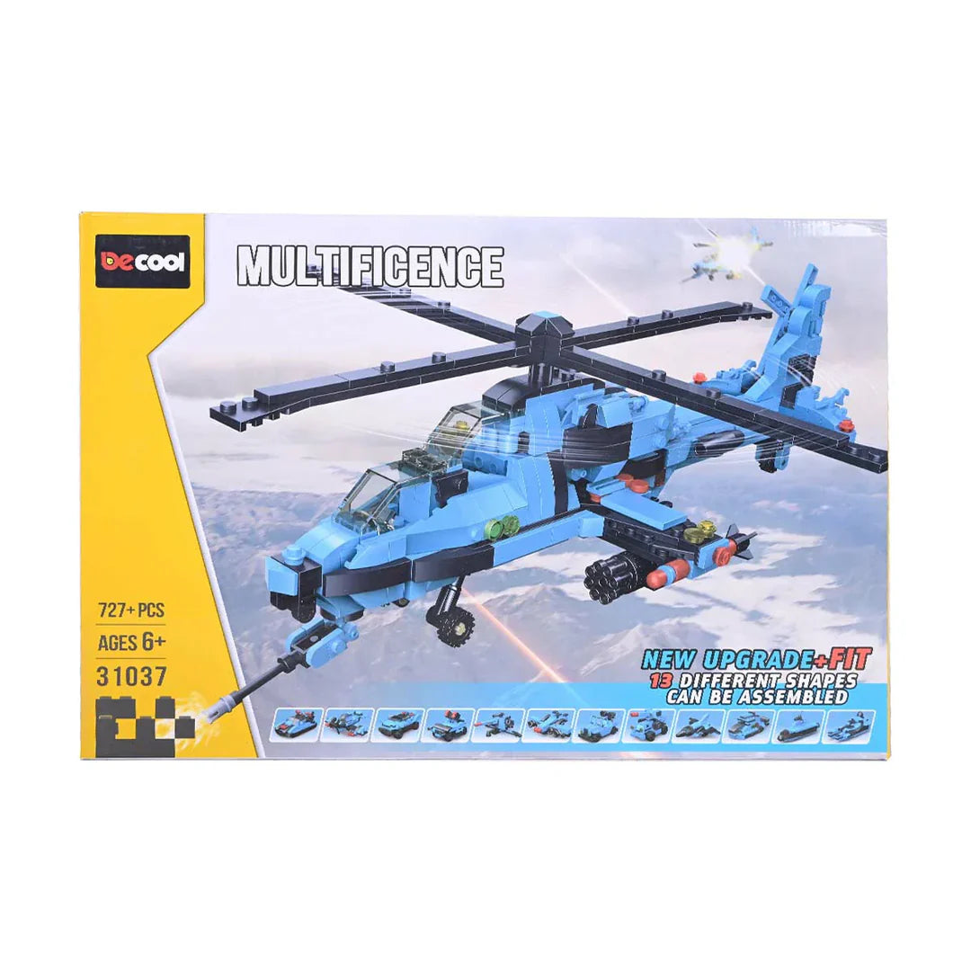 Military Helicopter Building Block Set – 727+ PCS, 13-in-1 Model Kit