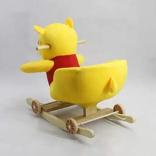 2-in-1 Plush Animal Rocking Chair with Wheels – Pooh Bear (Only For Karachi Customers)