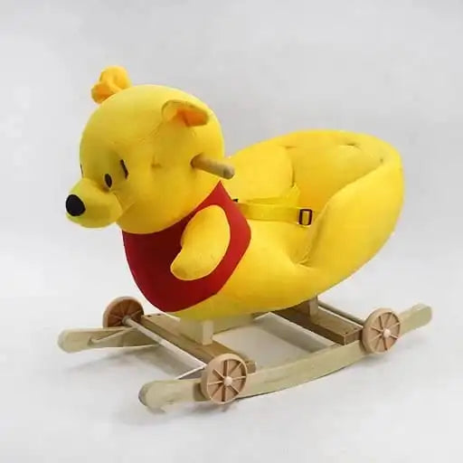 2-in-1 Plush Animal Rocking Chair with Wheels – Pooh Bear (Only For Karachi Customers)