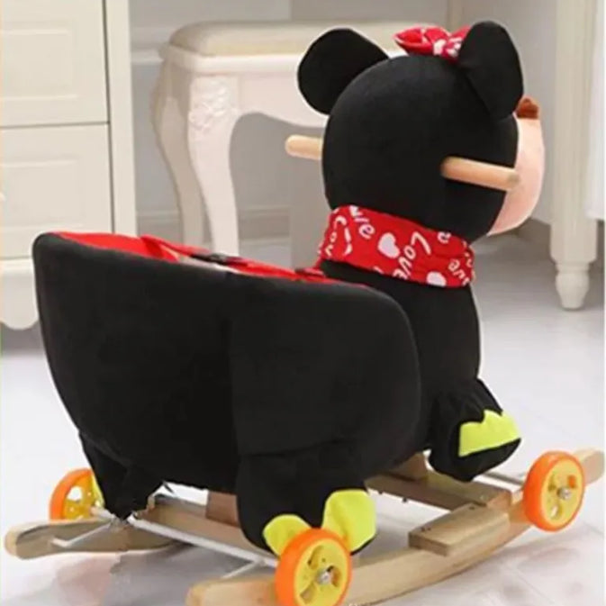 2-in-1 Plush Animal Rocking Chair with Wheels –  Minnie Mouse (Only For Karachi Customers)