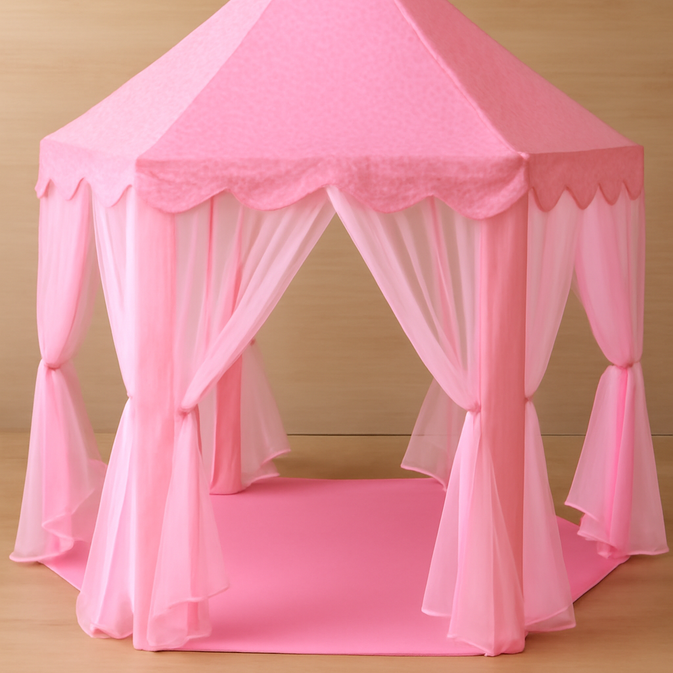 Pink Princess Castle Kids Play Tent, Children Playhouse