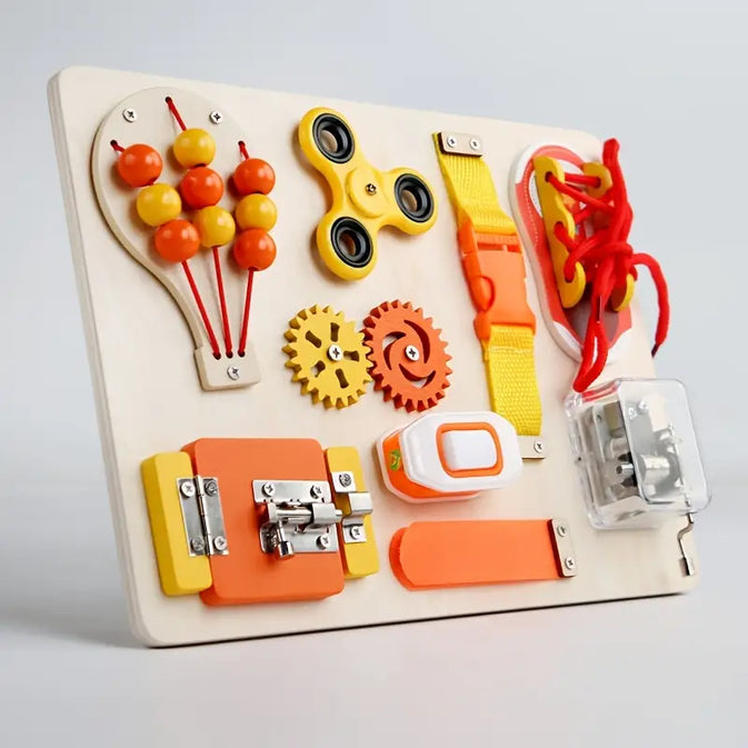 Montessori Busy Board – Sensory Activity Board for Toddlers