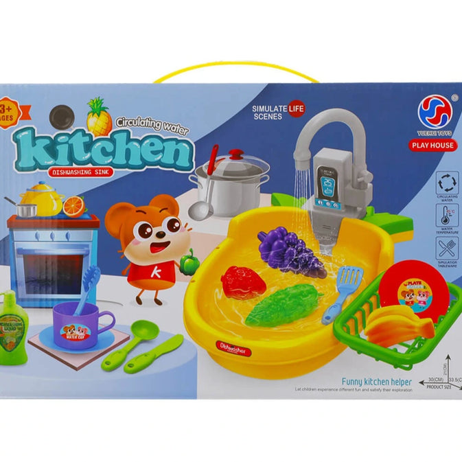 Kitchen Sink Toy  15 Pcs Set – Simulated Dishwashing with Real Water & Accessories (3+ Years)