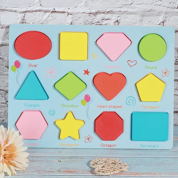 Children’s Wooden Shape Sorting Puzzle Board