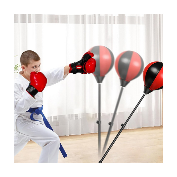 Adjustable Kids Boxing Set – Punching Bag with Gloves
