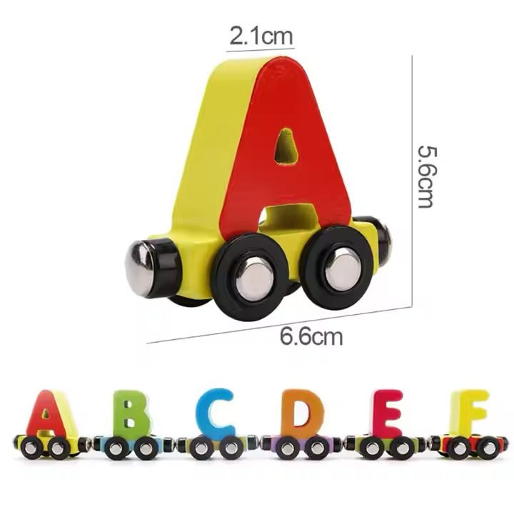 Wooden Magnetic Train with Numbers: Colorful Play & Learn