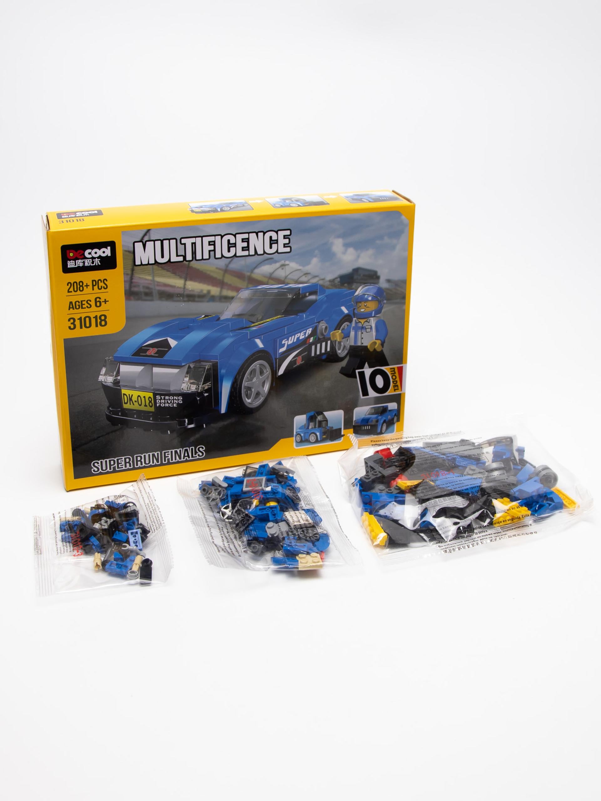 208+ PCS DECOOL Racing Car Building Blocks Set – Super Run (Ages 6+)