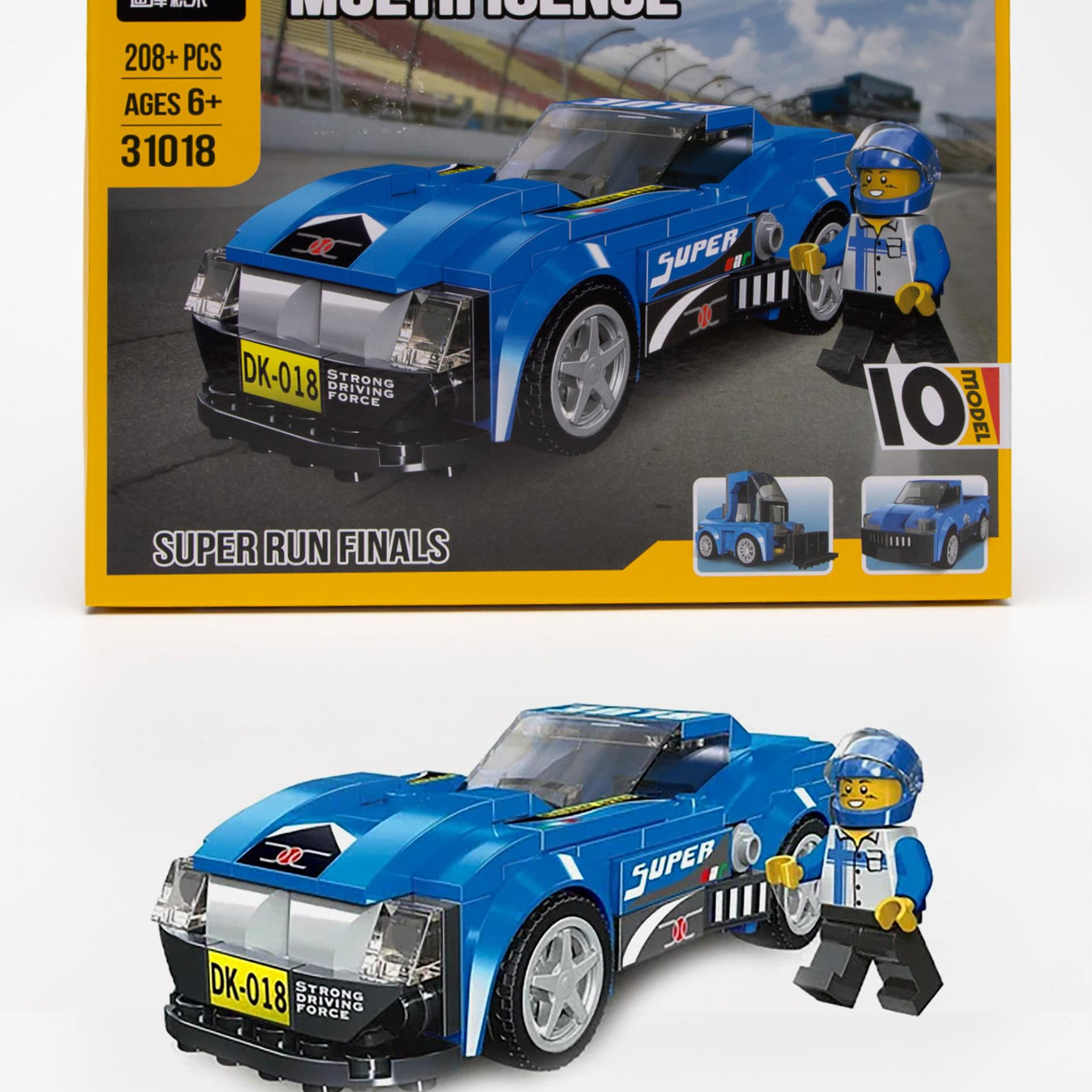 208+ PCS DECOOL Racing Car Building Blocks Set – Super Run (Ages 6+)