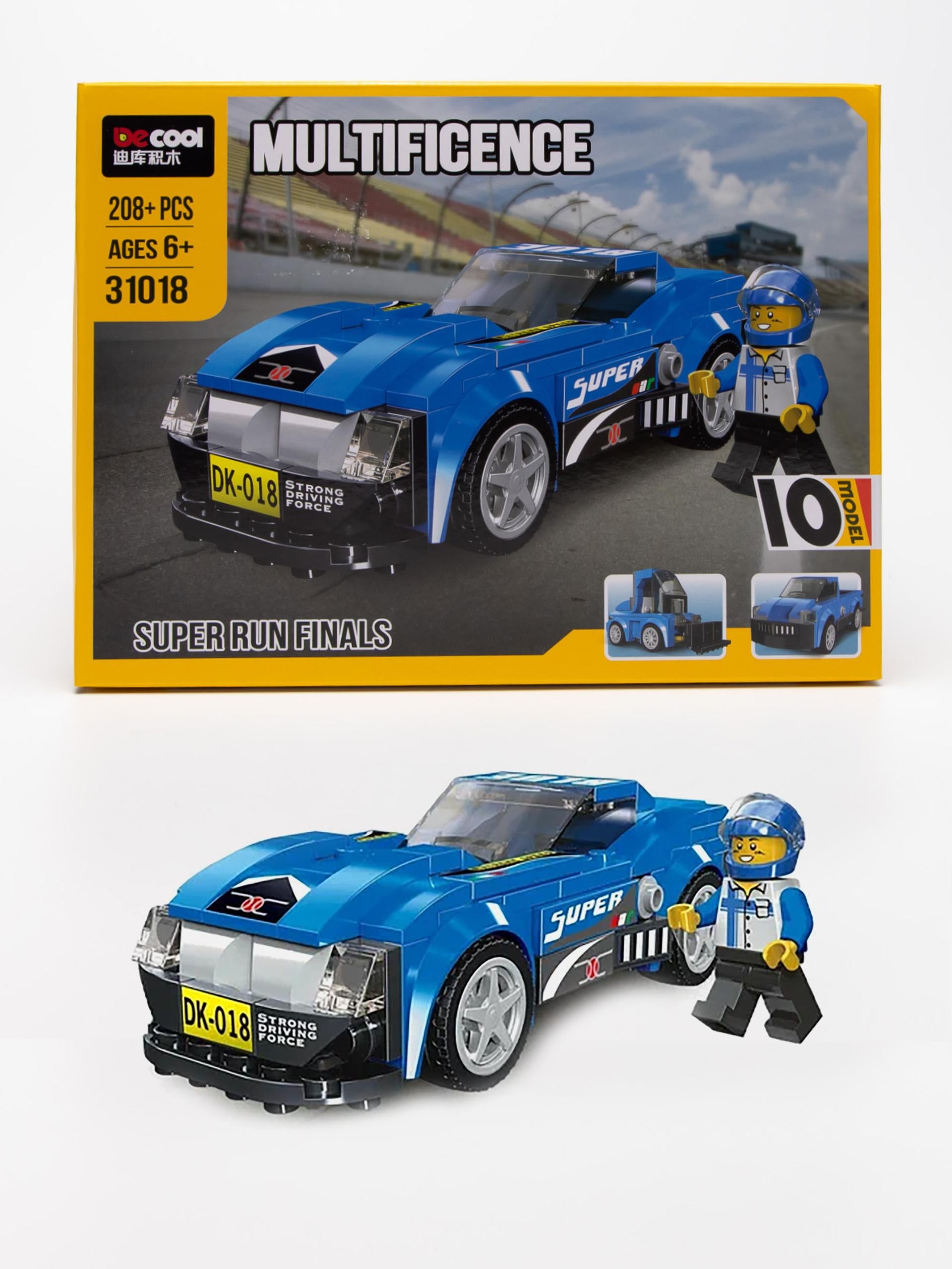 208+ PCS DECOOL Racing Car Building Blocks Set – Super Run (Ages 6+)