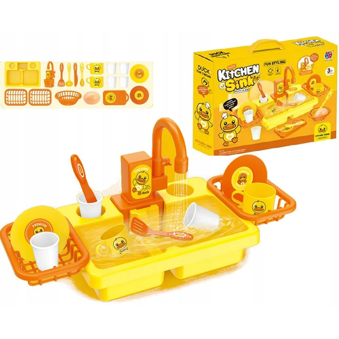 Duck Kitchen Sink Toy Set – Fun Styling Playset with Real Water Flow (3+ Years)