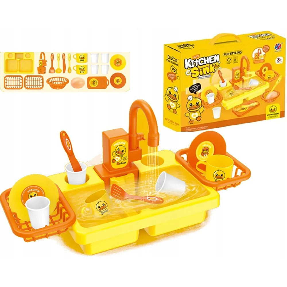 Duck Kitchen Sink Toy Set – Fun Styling Playset with Real Water Flow (3+ Years)
