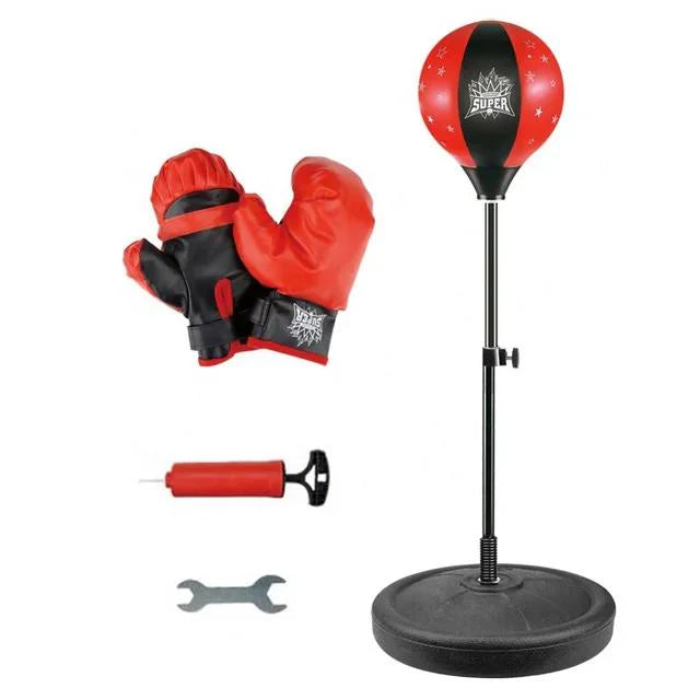Kids Adjustable Boxing Punching Ball Set with Gloves & Stand – Indoor/Outdoor Training Kit
