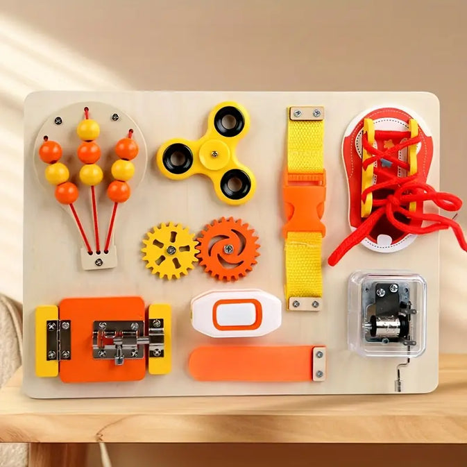 Montessori Busy Board – Sensory Activity Board for Toddlers