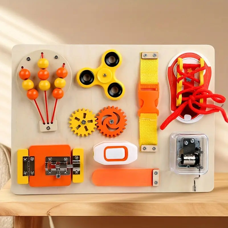 Montessori Busy Board – Sensory Activity Board for Toddlers