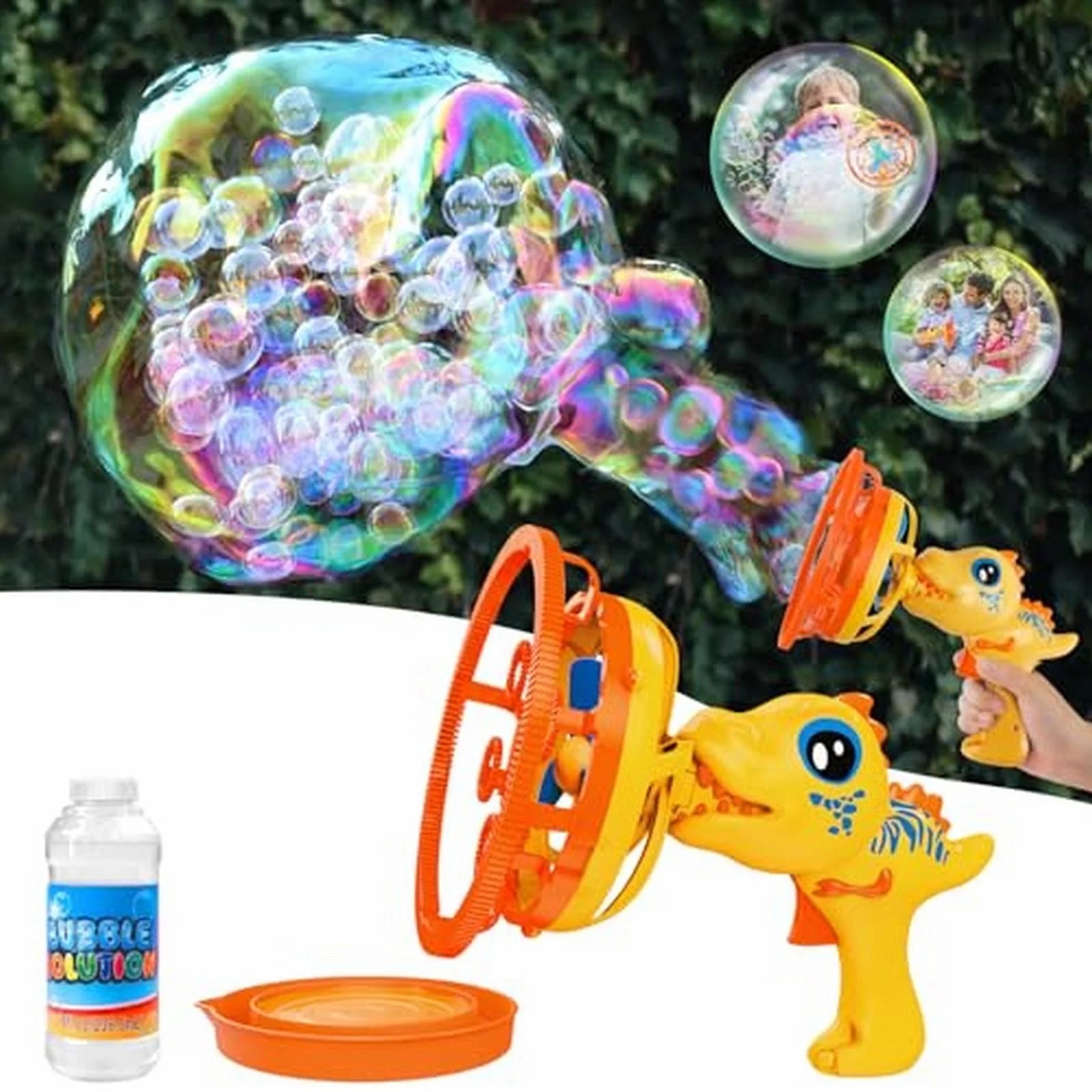 Electric Dinosaur Bubble Gun Machine – Automatic Bubble
