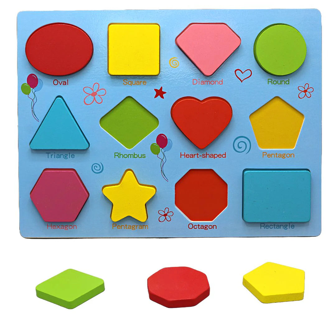 Children’s Wooden Shape Sorting Puzzle Board