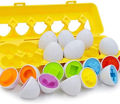 Shape Matching Egg Toy Set – 12 Pcs Montessori Color & Shape Learning Eggs