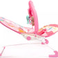 Pink Baby Bouncer Chair with Vibrations & Hanging Toys – Soft Padded Infant Seat with Safety Harness