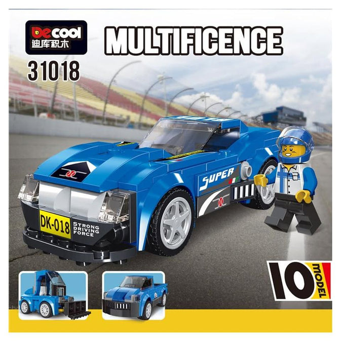 208+ PCS DECOOL Racing Car Building Blocks Set – Super Run (Ages 6+)
