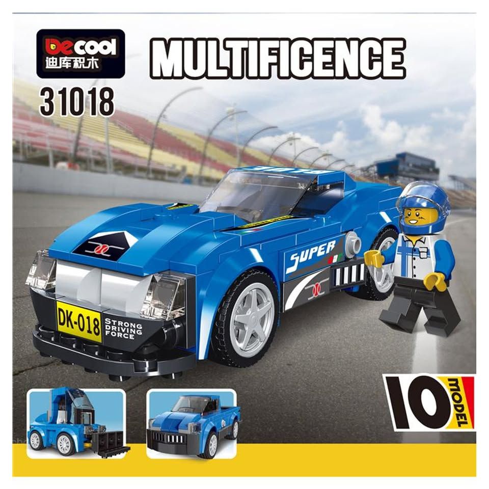 208+ PCS DECOOL Racing Car Building Blocks Set – Super Run (Ages 6+)