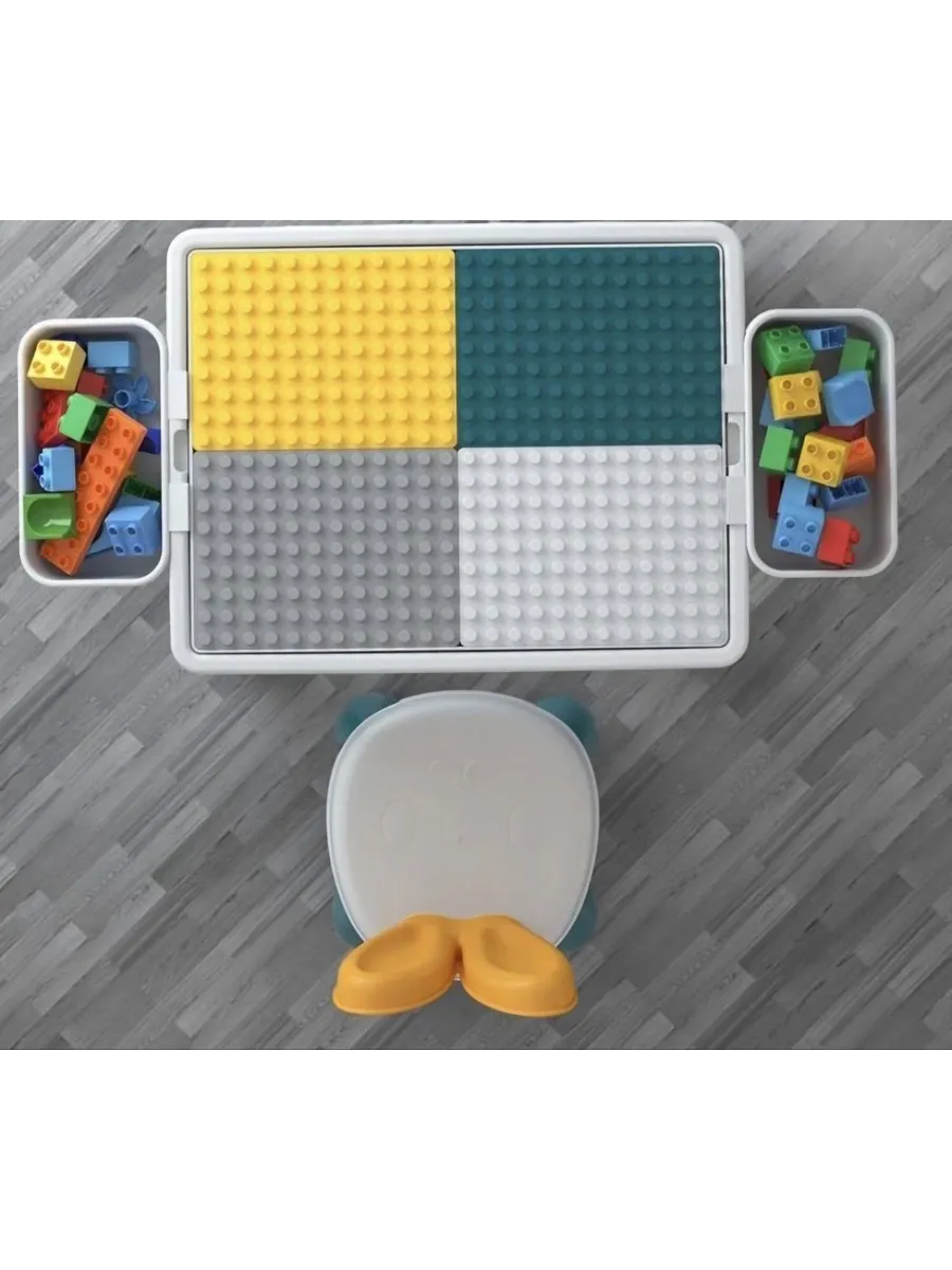 MultiFunction Building Block Table with Chair - 72 Pcs | Educational Play Table for Kids (3+ Years)