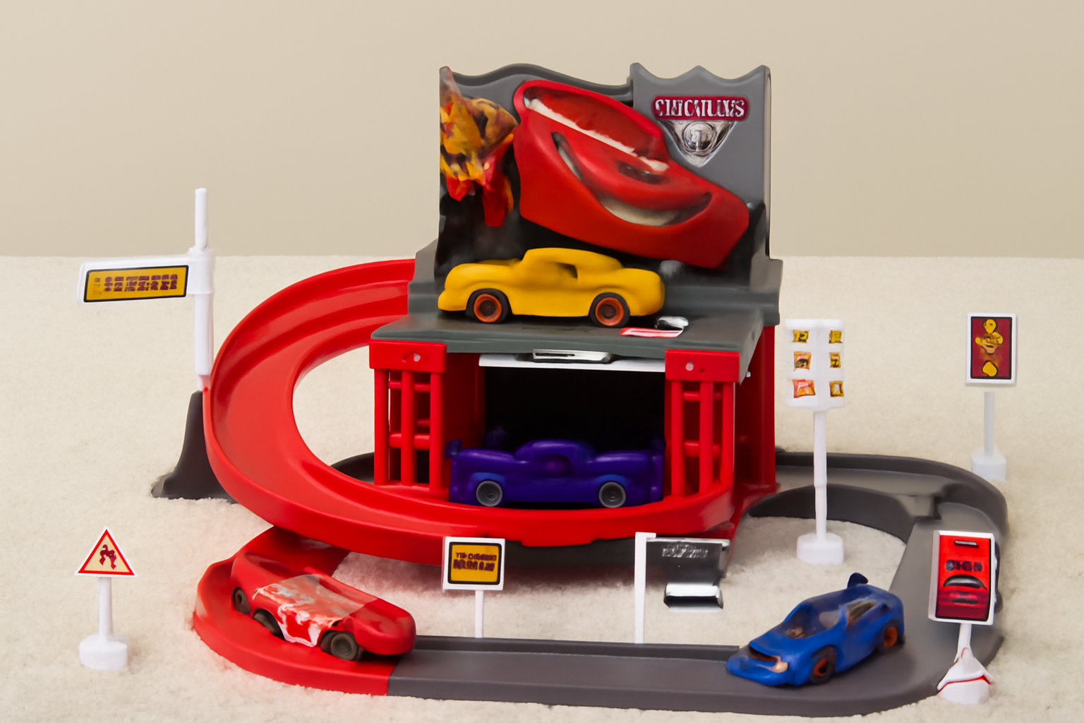 Racing Car Track Playset – 29-Piece Toy Set with Cars, Track, and Traffic Signs for Kids Ages 3+
