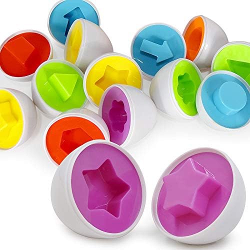 Shape Matching Egg Toy Set – 12 Pcs Montessori Color & Shape Learning Eggs