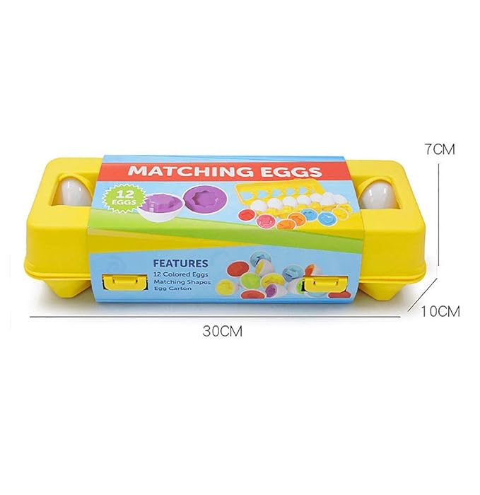 Shape Matching Egg Toy Set – 12 Pcs Montessori Color & Shape Learning Eggs