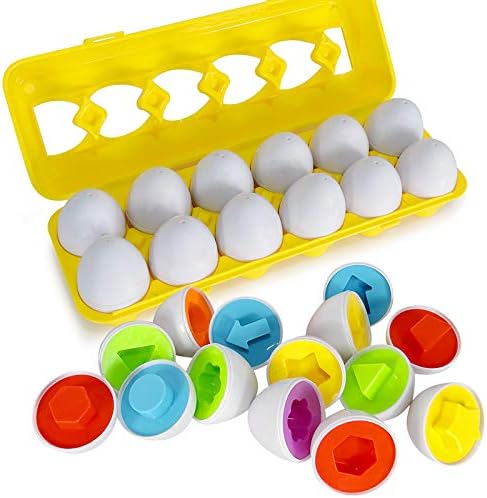 Shape Matching Egg Toy Set – 12 Pcs Montessori Color & Shape Learning Eggs