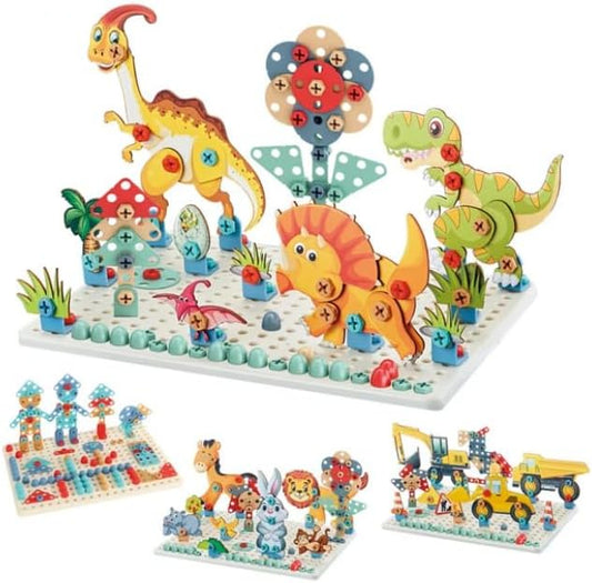 Creative Mosaic Puzzle Set 5-in-1 Building & Design Kit (334 Pcs) - Magic Plate